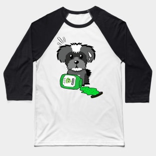 Cute schnauzer Spilled Wasabi sauce Baseball T-Shirt